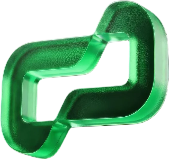 Abstract 3D green interlocking link